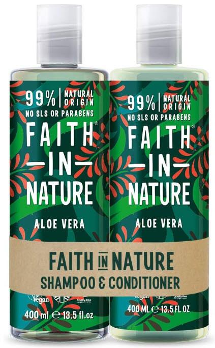 Aloe Vera Schampoo och Balsam, ekologisk 400ml – Faith in Nature